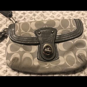 Gray Coach Wristlet